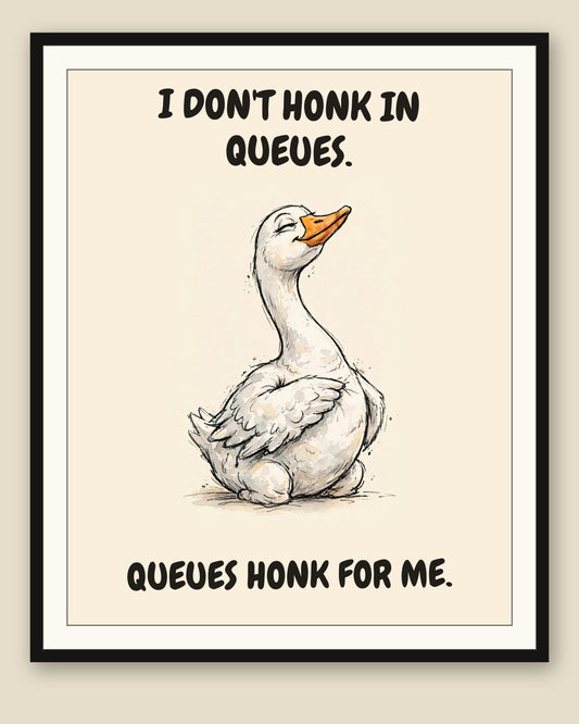 The same print shown framed with a cream mat — frame for display only, not included