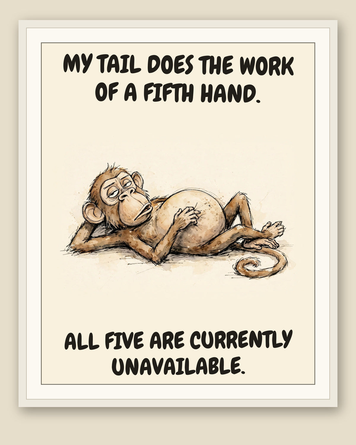 The same print shown framed with a cream mat — frame for display only, not included