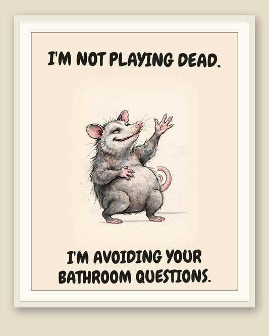 The same print shown framed with a cream mat — frame for display only, not included