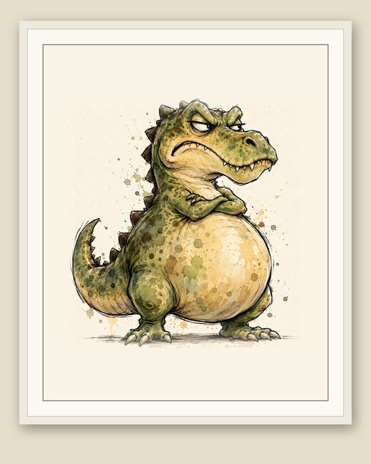 The same wordless print shown framed with a cream mat — frame for display only, not included