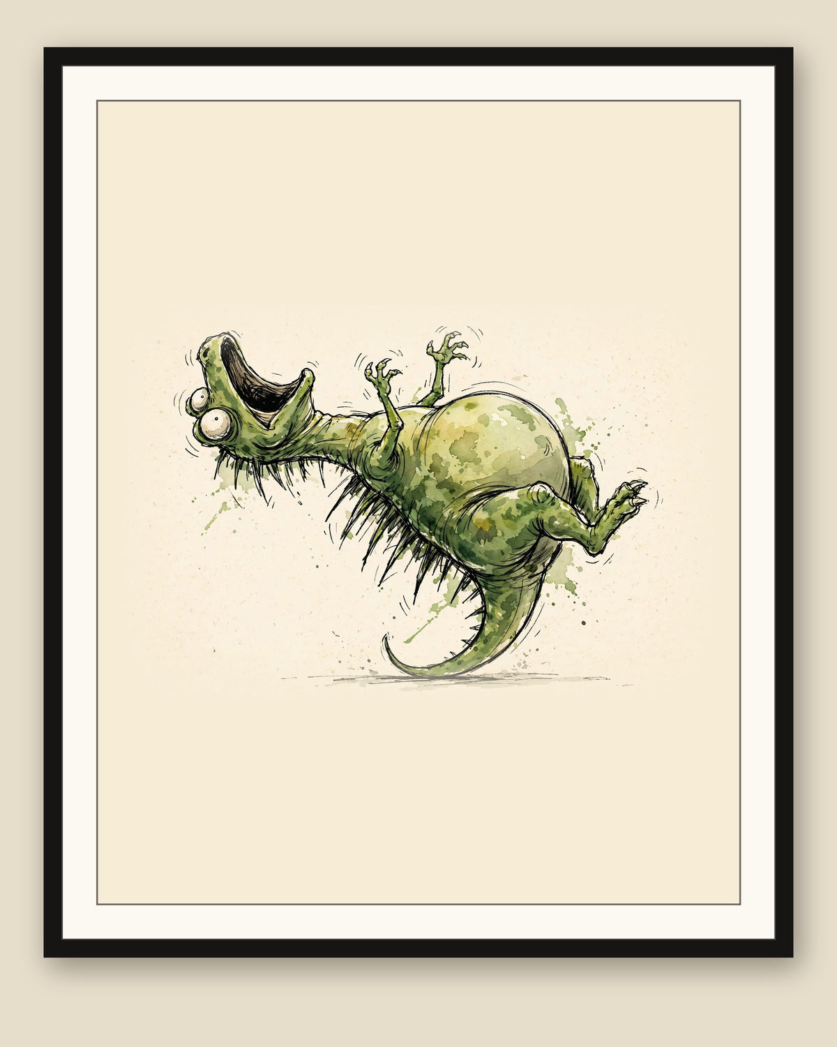 The same wordless print shown framed with a cream mat — frame for display only, not included