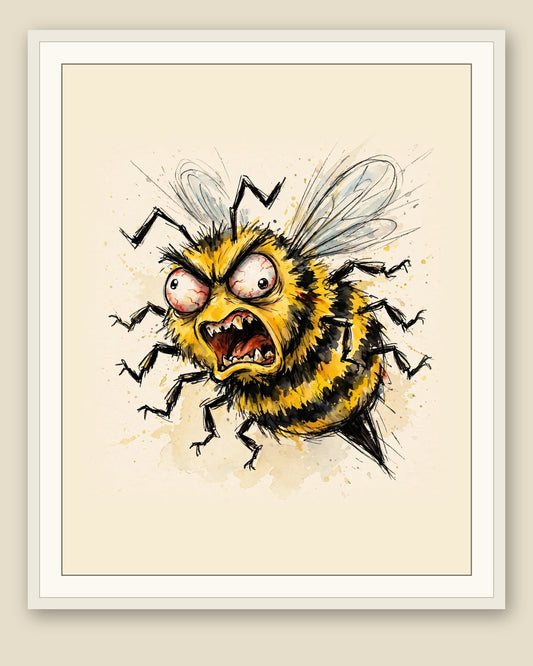 The same wordless print shown framed with a cream mat — frame for display only, not included
