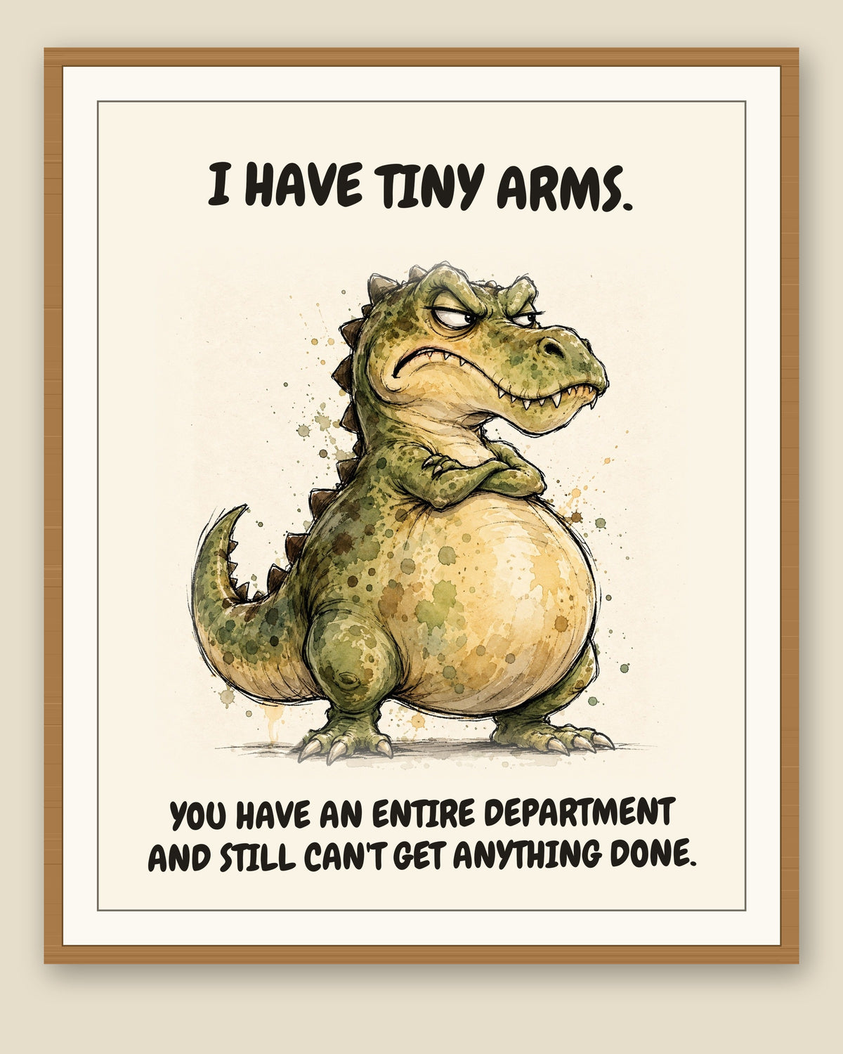 The same print shown framed with a cream mat — frame for display only, not included