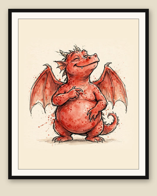 The same wordless print shown framed with a cream mat — frame for display only, not included