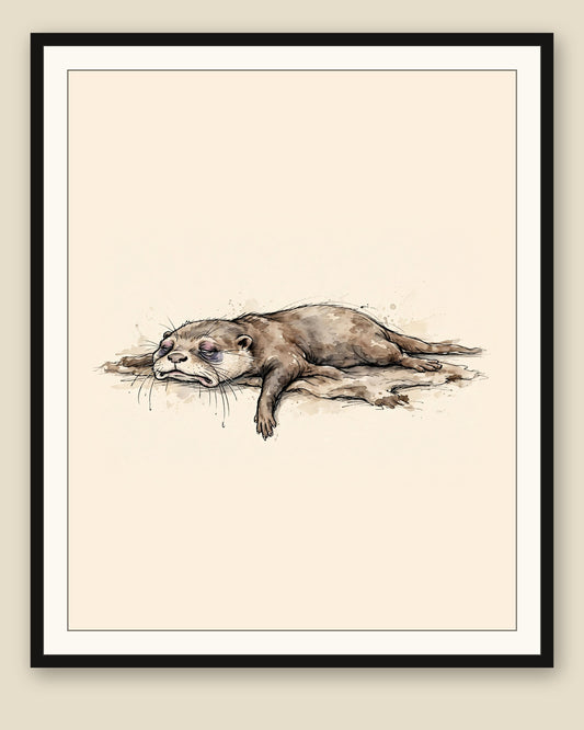 The same wordless print shown framed with a cream mat — frame for display only, not included