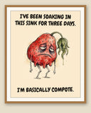 The same print shown framed with a cream mat — frame for display only, not included