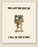 The same print shown framed with a cream mat — frame for display only, not included