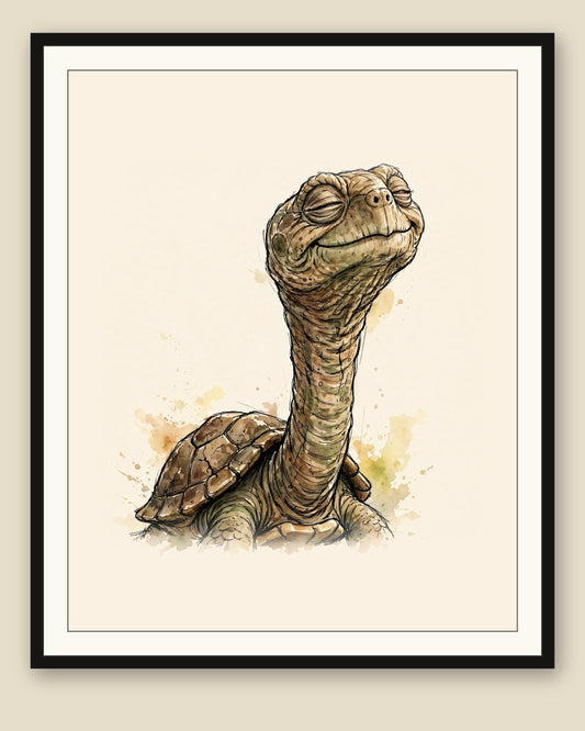 The same wordless print shown framed with a cream mat — frame for display only, not included