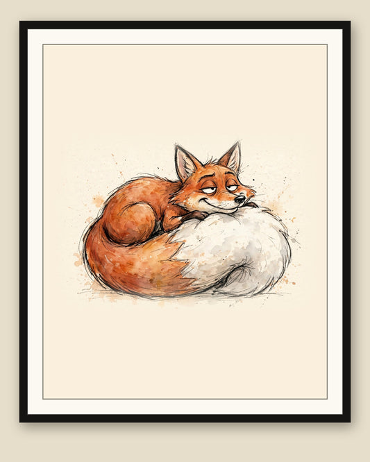The same wordless print shown framed with a cream mat — frame for display only, not included