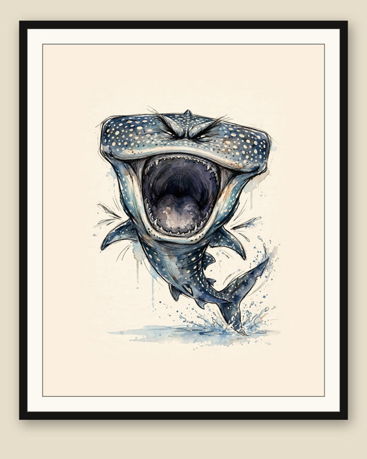 The same wordless print shown framed with a cream mat — frame for display only, not included