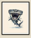 The same wordless print shown framed with a cream mat — frame for display only, not included
