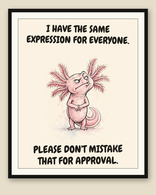 The same print shown framed with a cream mat — frame for display only, not included