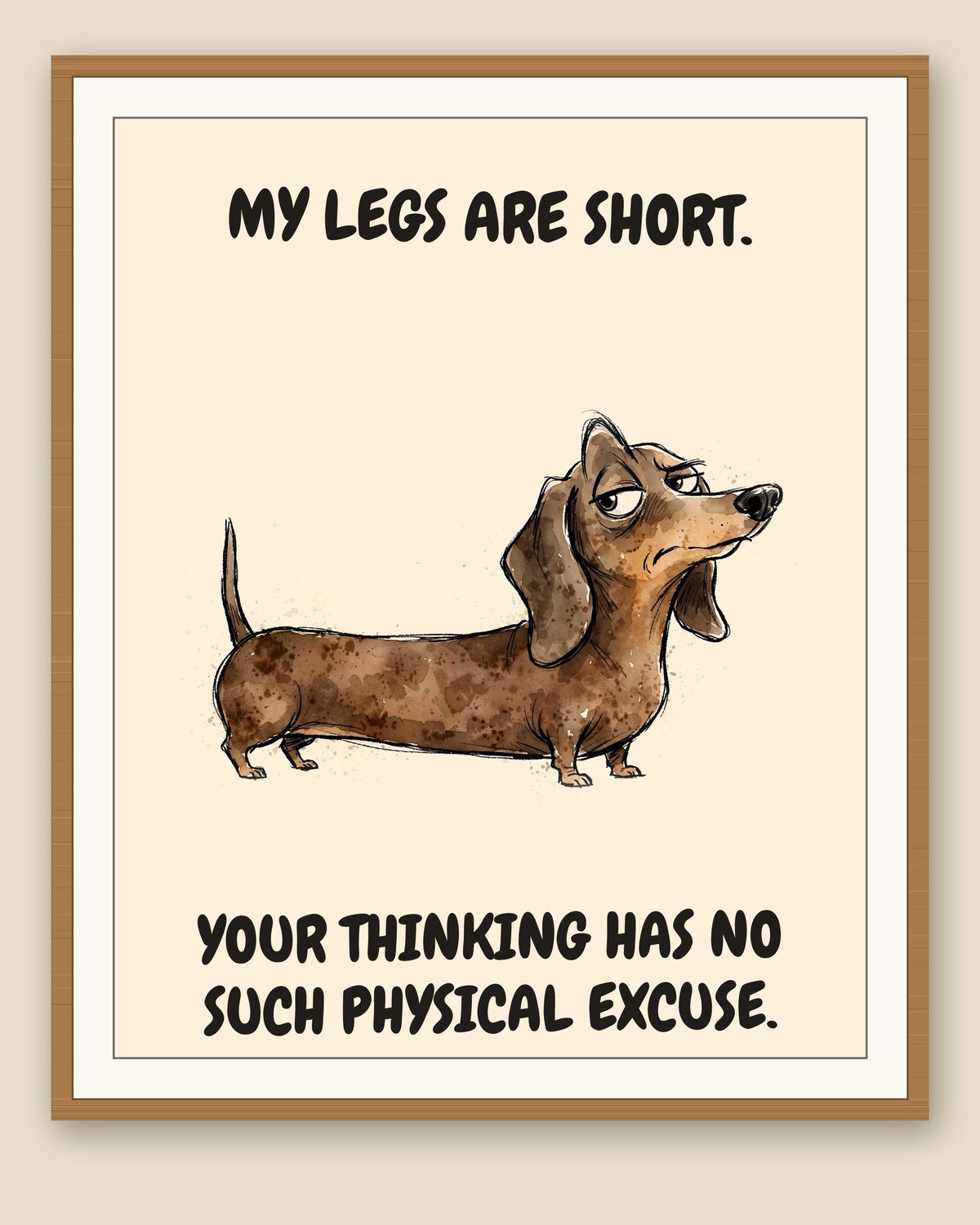 The same print shown framed with a cream mat — frame for display only, not included