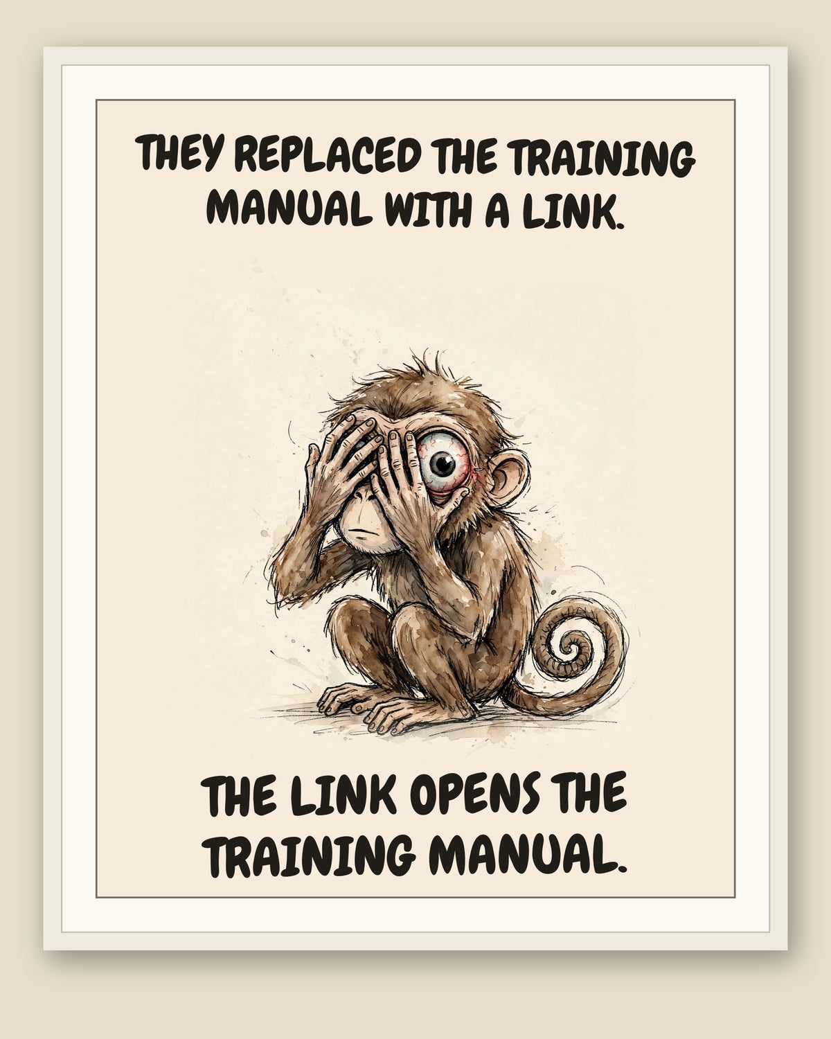 The same print shown framed with a cream mat — frame for display only, not included