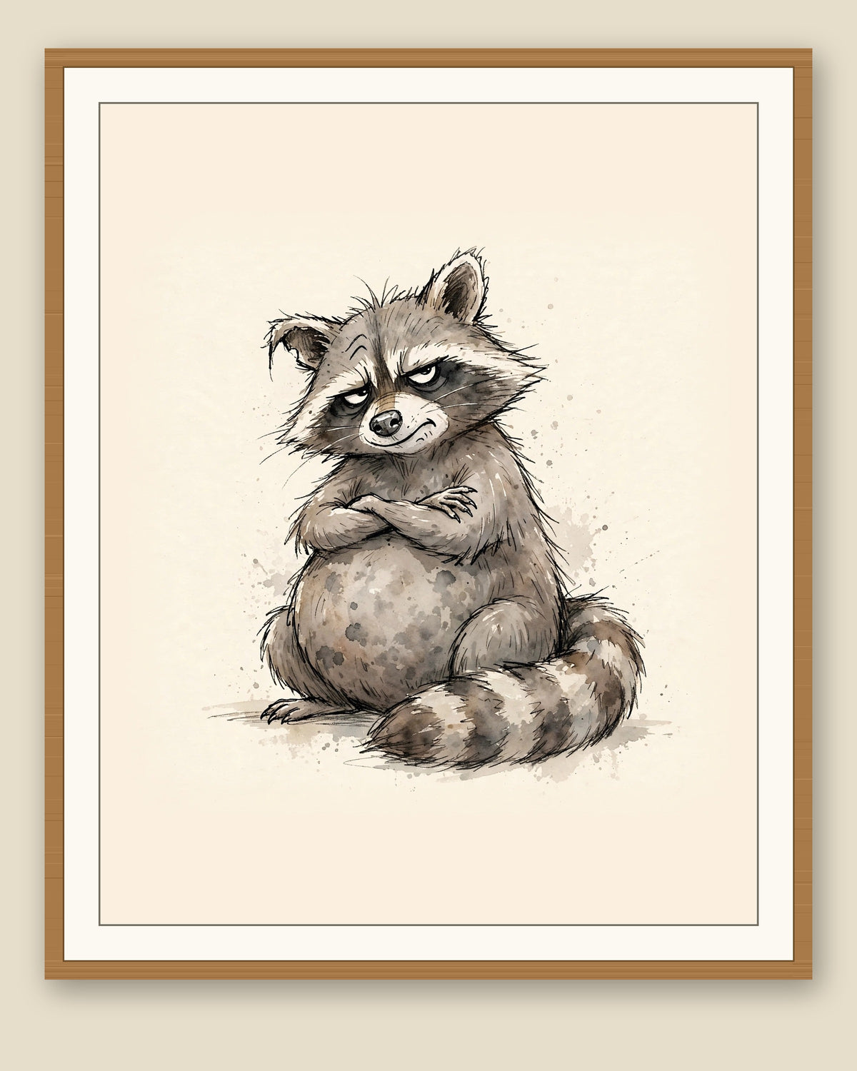 The same wordless print shown framed with a cream mat — frame for display only, not included