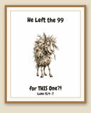 The same print shown framed with a cream mat — frame for display only, not included