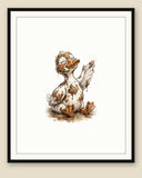 The same wordless print shown framed with a cream mat — frame for display only, not included