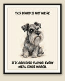 Framed display mockup — frame not included. Judgmental Miniature Schnauzer art print.