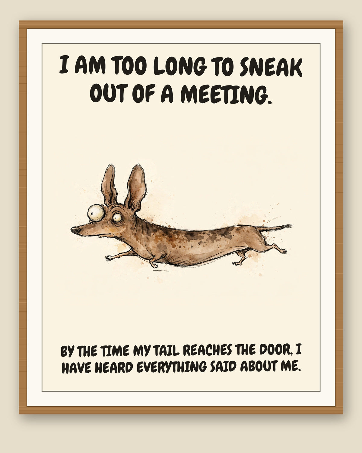 The same print shown framed with a cream mat — frame for display only, not included