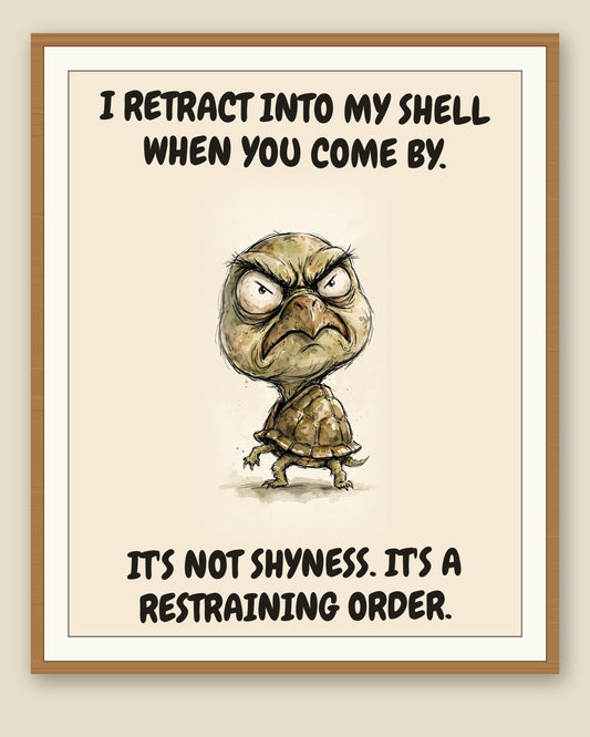 The same print shown framed with a cream mat — frame for display only, not included