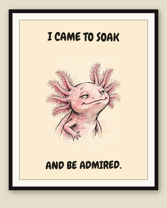 The same print shown framed with a cream mat — frame for display only, not included