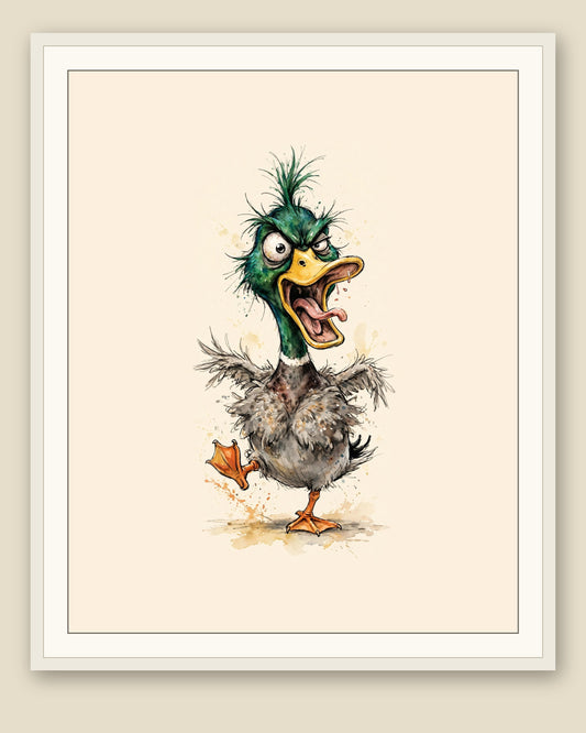 The same wordless print shown framed with a cream mat — frame for display only, not included