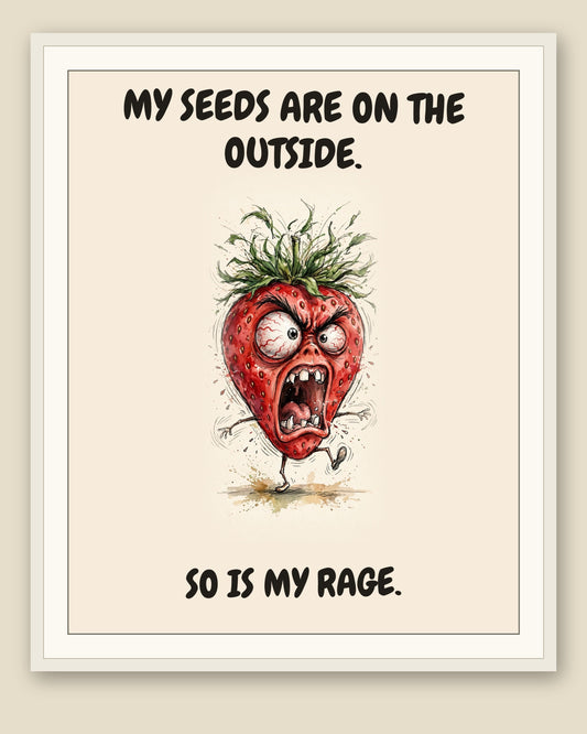 The same print shown framed with a cream mat — frame for display only, not included