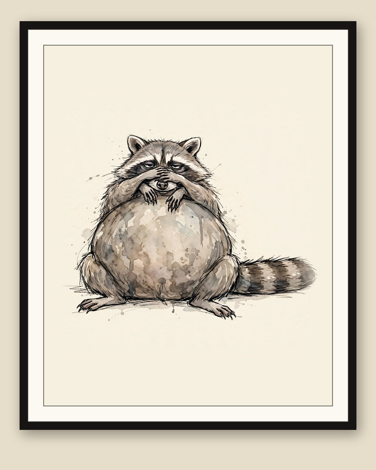 The same wordless print shown framed with a cream mat — frame for display only, not included