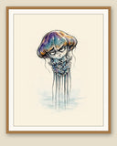 The same wordless print shown framed with a cream mat — frame for display only, not included