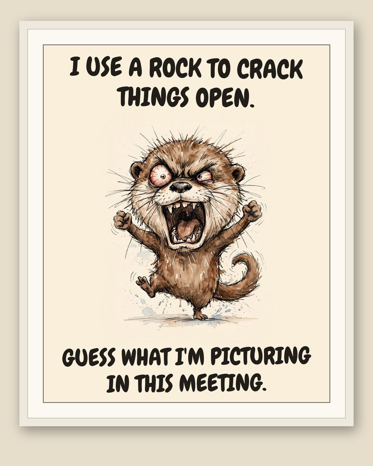 The same print shown framed with a cream mat — frame for display only, not included