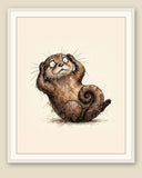 The same wordless print shown framed with a cream mat — frame for display only, not included