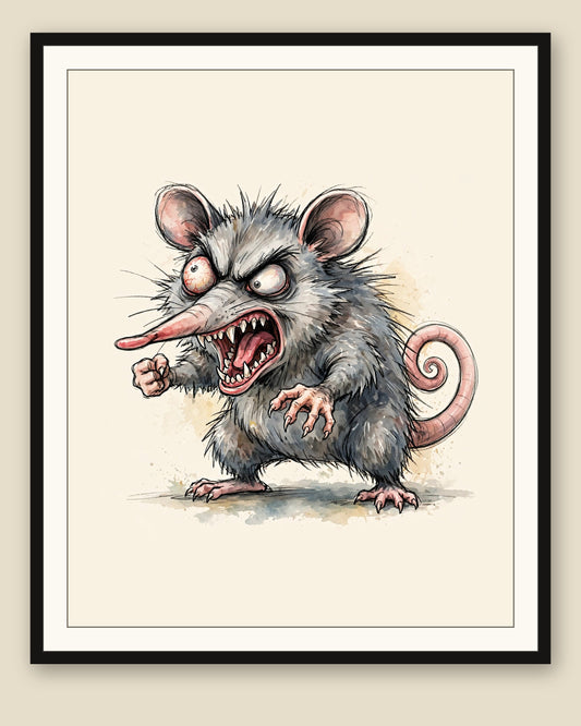 The same wordless print shown framed with a cream mat — frame for display only, not included