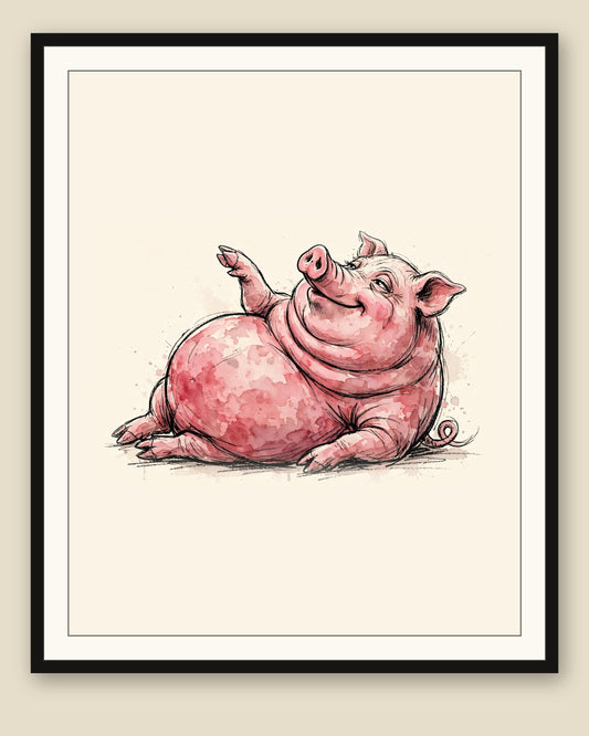 The same wordless print shown framed with a cream mat — frame for display only, not included