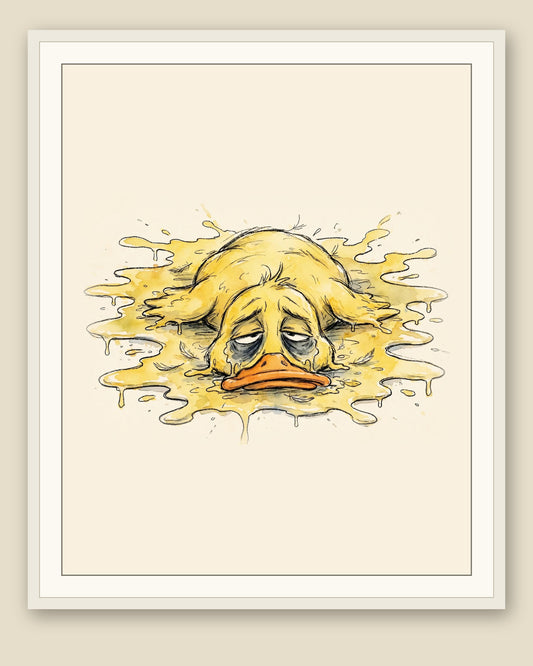 The same wordless print shown framed with a cream mat — frame for display only, not included