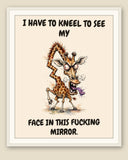The same print shown framed with a cream mat — frame for display only, not included