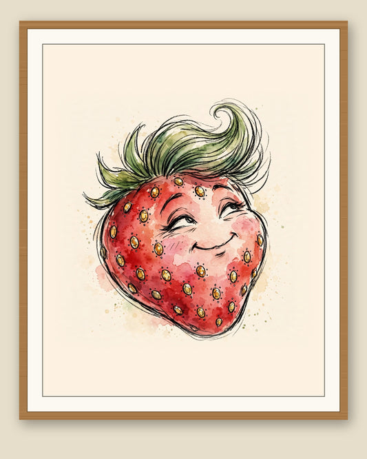 The same wordless print shown framed with a cream mat — frame for display only, not included