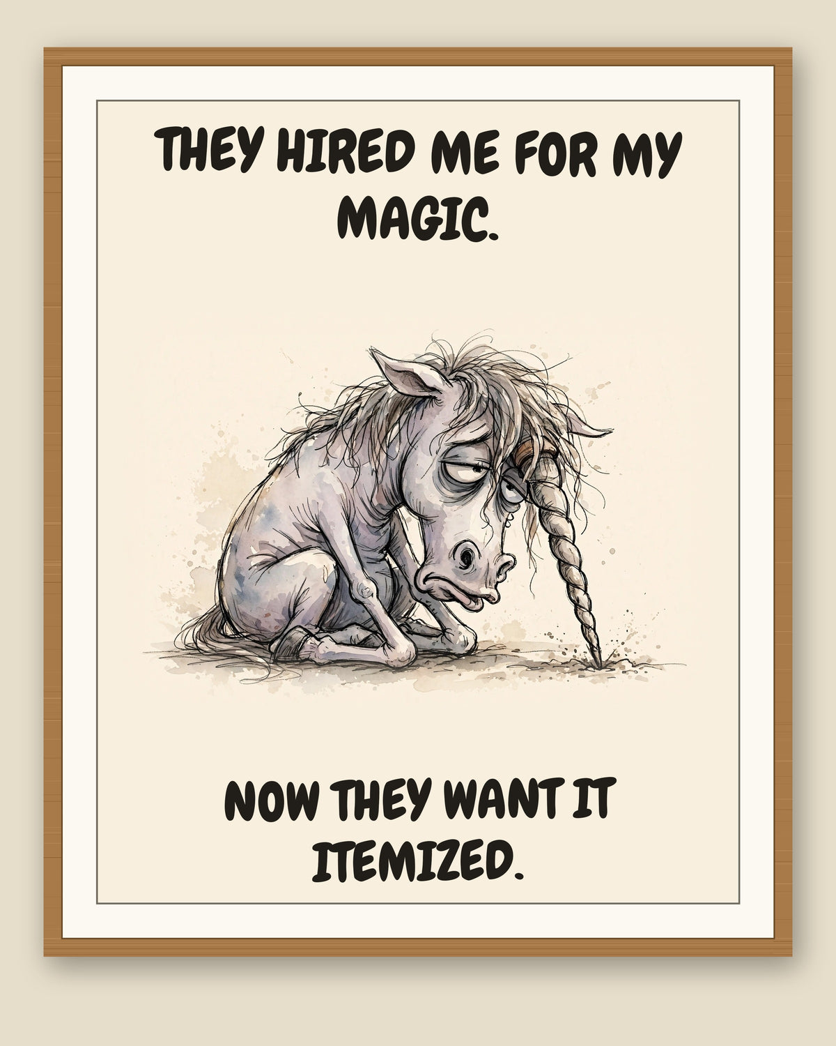 The same print shown framed with a cream mat — frame for display only, not included