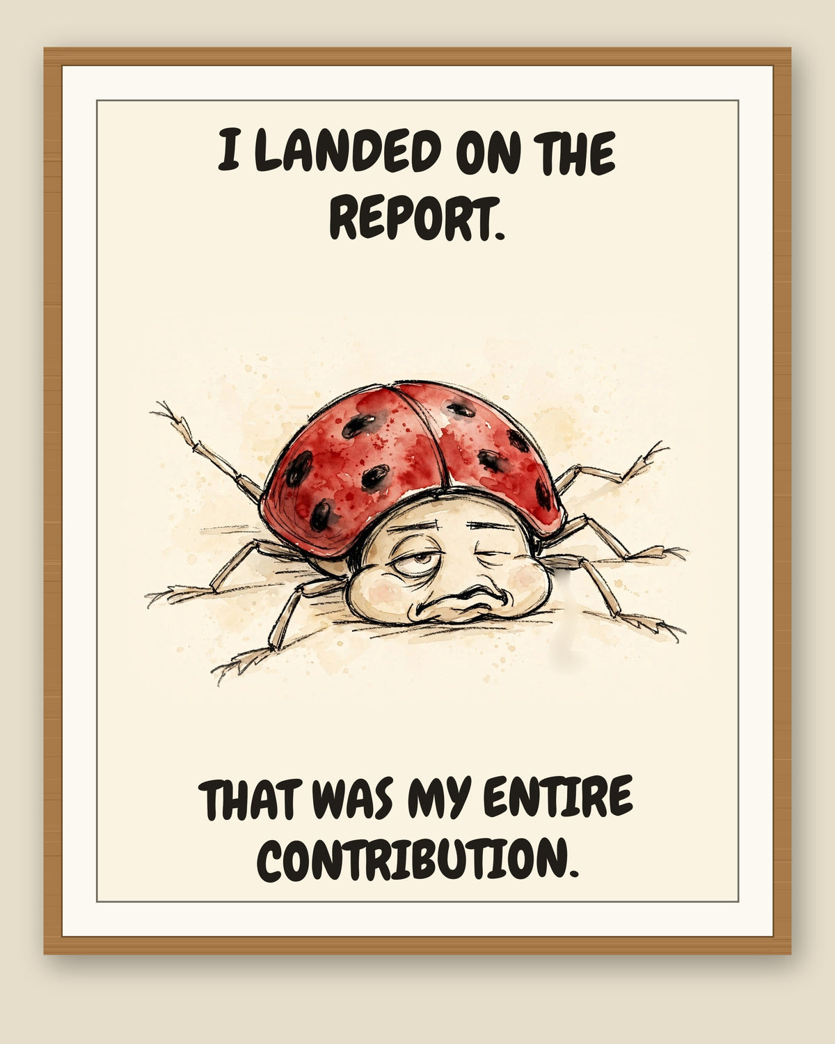 The same print shown framed with a cream mat — frame for display only, not included
