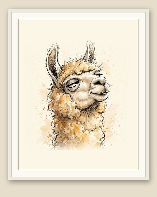 The same wordless print shown framed with a cream mat — frame for display only, not included