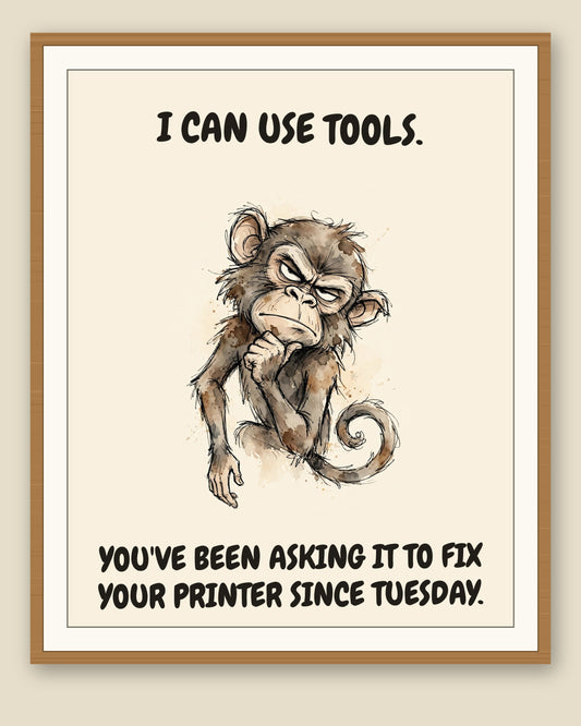The same print shown framed with a cream mat — frame for display only, not included