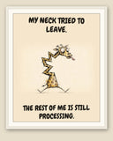 The same print shown framed with a cream mat — frame for display only, not included