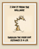 The same print shown framed with a cream mat — frame for display only, not included
