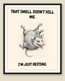 The same print shown framed with a cream mat — frame for display only, not included