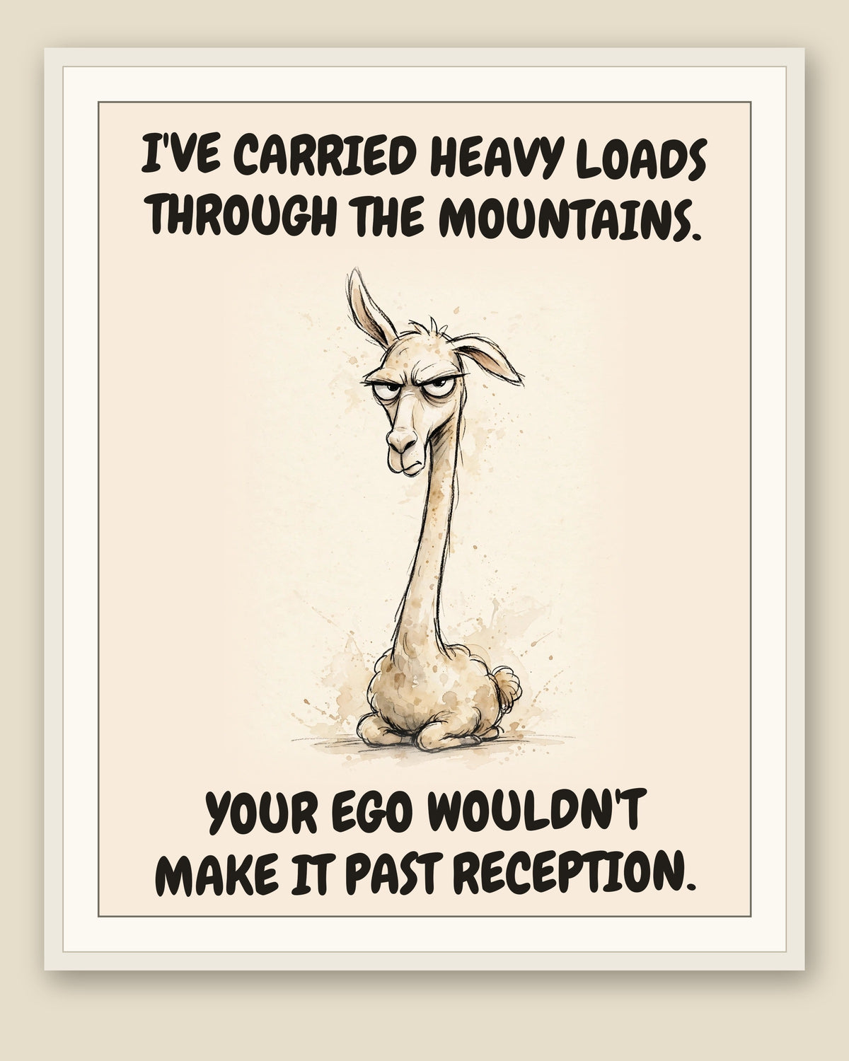 The same print shown framed with a cream mat — frame for display only, not included