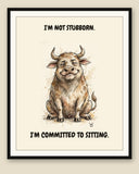 Framed display mockup — frame not included. Taurus Bull zodiac art print.