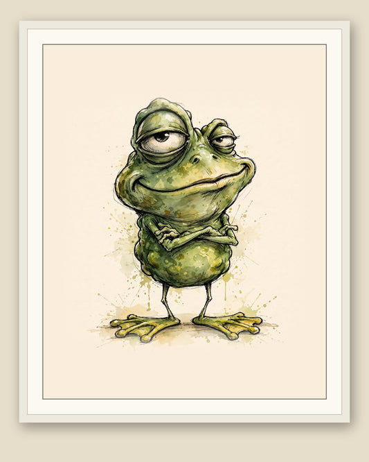 The same wordless print shown framed with a cream mat — frame for display only, not included