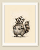 The same wordless print shown framed with a cream mat — frame for display only, not included