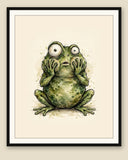The same wordless print shown framed with a cream mat — frame for display only, not included