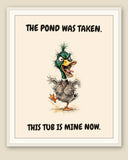 The same print shown framed with a cream mat — frame for display only, not included