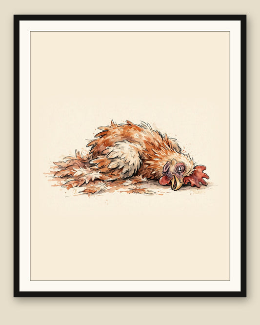 The same wordless print shown framed with a cream mat — frame for display only, not included